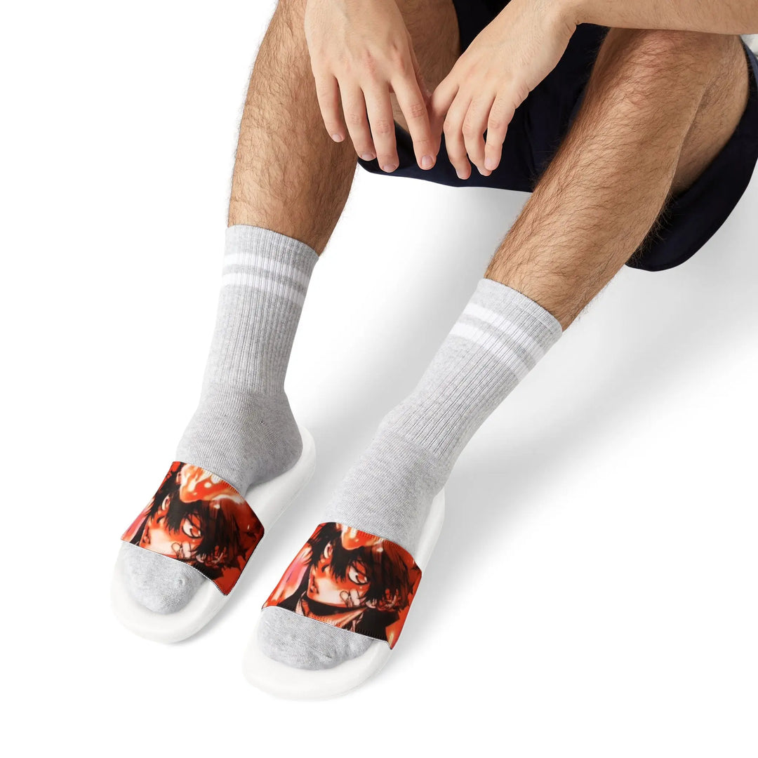 Vibrant Men's Sandals, Summer Footwear, Beach Shoes, Slide Sandals, Outdoor Sliders, Casual Footwear, Men’s Summer Style Printify