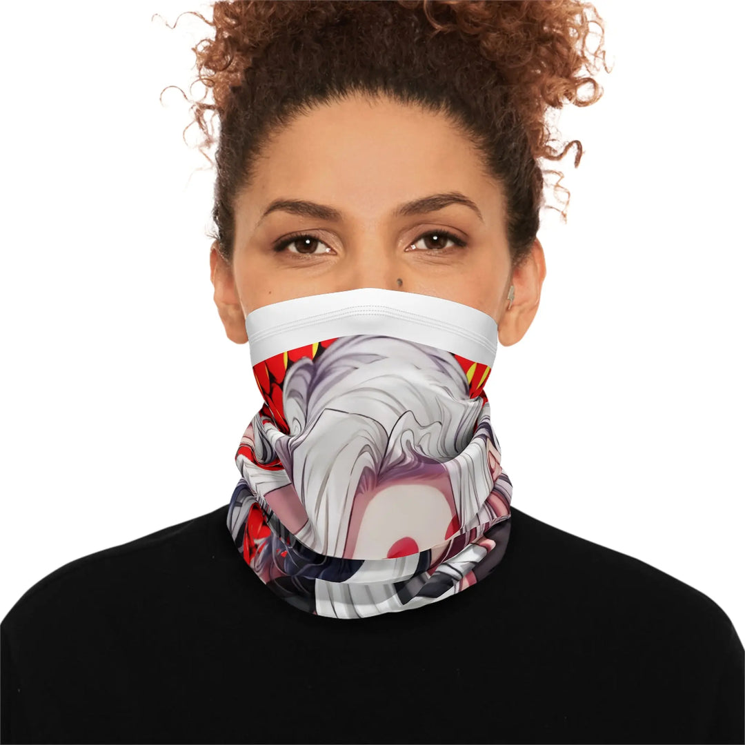 Anime Winter Neck Gaiter with Drawstring, Stylish Neck Warmer, Cosplay Accessory, Gift for Fans, Cold Weather Wear Printify