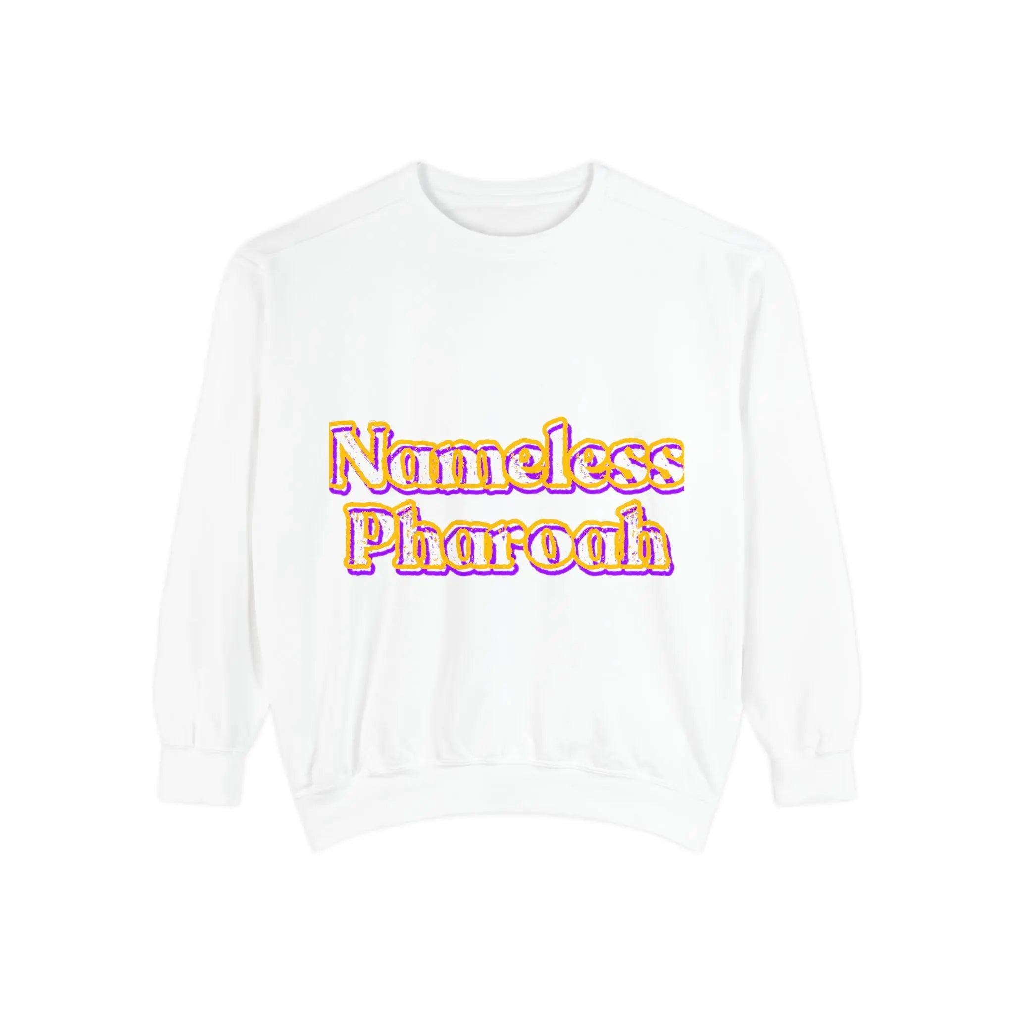 Nameless Pharaoh Sweatshirt, Cozy Unisex Pullover, Gift for Him and Her, Casual Wear, Unique Retro Style, Perfect for Celebrations Printify