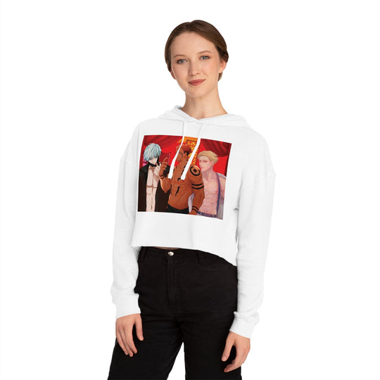 Daddy's Home Women’s Cropped Hooded Sweatshirt Printify