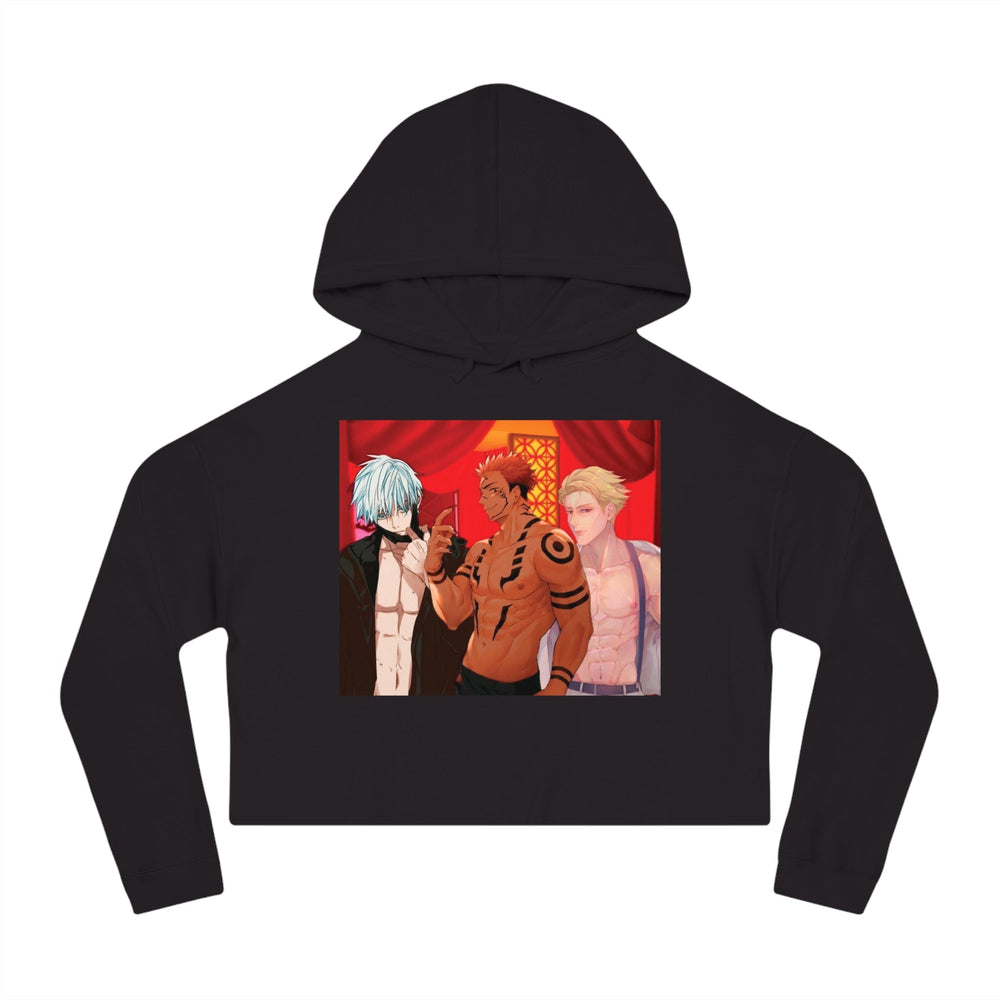 Daddy's Home Women’s Cropped Hooded Sweatshirt Printify