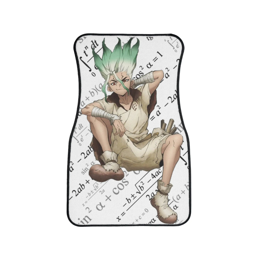 Anime-Themed Car Floor Mat, Dr. Stone Style Auto Accessory, Unique Vehicle Decor, Gift for Anime Fans, Car Interior Organization Printify