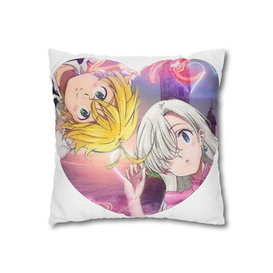 Romantic Anime Pillowcase, Cozy Home Decor, Sweet Gift for Couples, Cute Bedroom Accessories, Valentine's Day Decor, Anime Lovers Printify