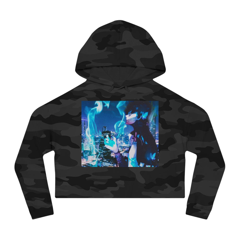 Burn Women’s Cropped Hooded Sweatshirt Printify