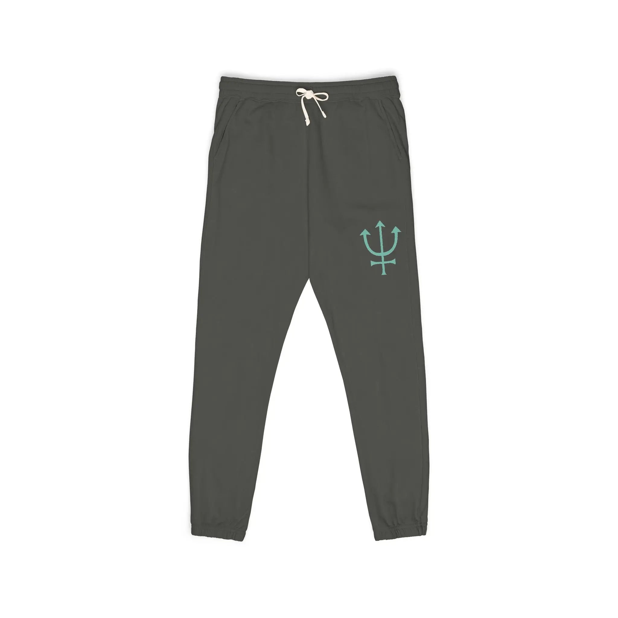 Unisex Garment-Dyed Fleece Sweatpants with Trident Design, Comfortable Loungewear, Perfect for Casual Wear, Athleisure, Gifts for Him & Her Printify