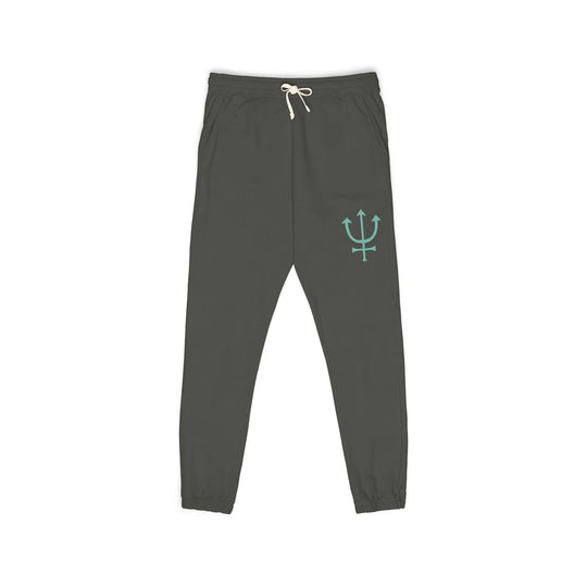 Unisex Garment-Dyed Fleece Sweatpants with Trident Design, Comfortable Loungewear, Perfect for Casual Wear, Athleisure, Gifts for Him & Her Printify
