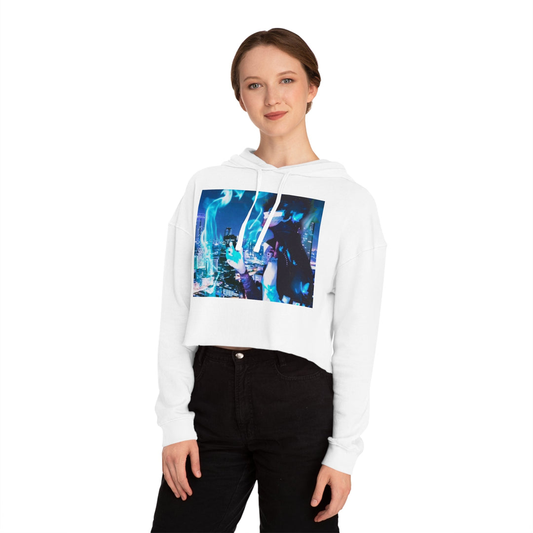 Burn Women’s Cropped Hooded Sweatshirt Printify