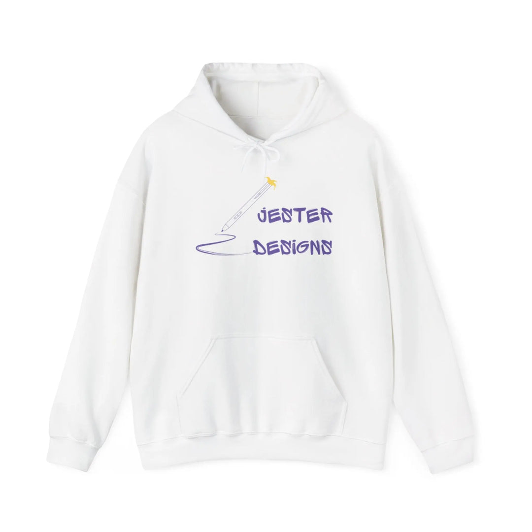 Model wearing anime hoodie by Jester Designs, Naruto and One Piece inspired streetwear