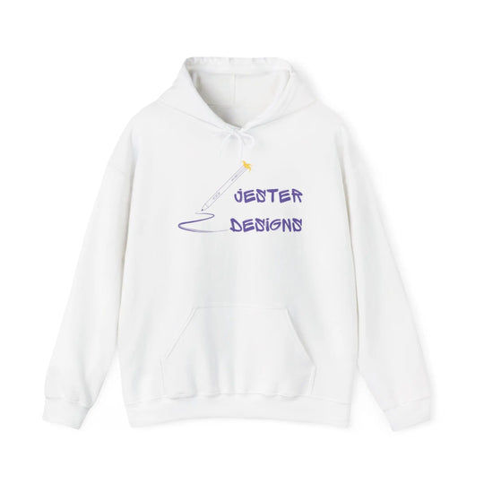 Model wearing anime hoodie by Jester Designs, Naruto and One Piece inspired streetwear